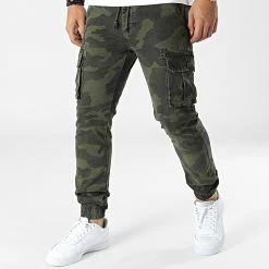 De gros ✨ Pantalon Cargo Camouflage 7689 Vert Kaki de Classic Series ❤️