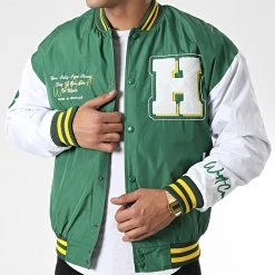 Grosses soldes 🎁 Veste Teddy 7426 Vert Blanc de Classic Series ❤️