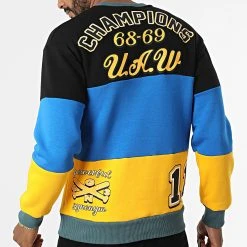 Acheter ✔️ Sweat Crewneck 1136 Jaune Bleu Roi Noir de Classic Series 😉