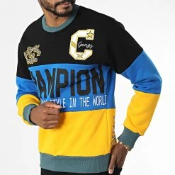 Acheter ✔️ Sweat Crewneck 1136 Jaune Bleu Roi Noir de Classic Series 😉 -HautStyle Boutique classic series 340751 GK 1136 SIYAH 20220929T161040 03