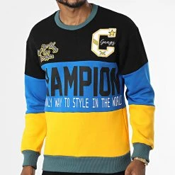 Acheter ✔️ Sweat Crewneck 1136 Jaune Bleu Roi Noir de Classic Series 😉 -HautStyle Boutique classic series 340751 GK 1136 SIYAH 20220929T161042 04