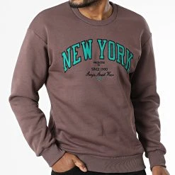 Promo 😍 Sweat Crewneck 1124 Marron de Classic Series 🧨 -HautStyle Boutique classic series 340772 GK 1124 MURDUM 20220929T161115 03