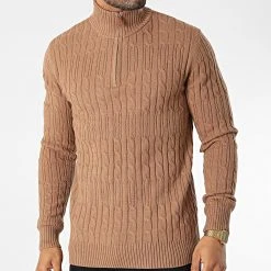 Nouveau 🔔 Pull Col Zippé 6852 Camel de Classic Series 😀 -HautStyle Boutique classic series 342235 6852 CAMEL 20221020T135212 03