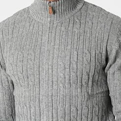 Promo ❤️ Gilet Zippé 6855 Gris Chiné de Classic Series 😀 -HautStyle Boutique classic series 342239 6855 GRIS CHINE 20221020T135349 02