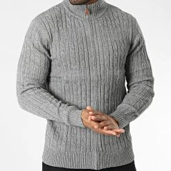 Promo ❤️ Gilet Zippé 6855 Gris Chiné de Classic Series 😀 -HautStyle Boutique classic series 342239 6855 GRIS CHINE 20221020T135350 03