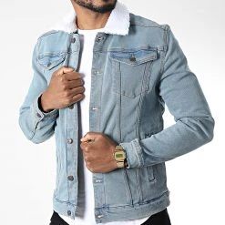 De gros ⌛ Veste Jean Col Mouton Kash Teddy DP3010 Bleu Denim de Classic Series 😉