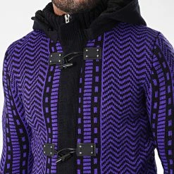 Meilleure affaire 😉 Gilet Zippé Capuche 3007 Bleu Marine Violet de Classic Series 👏 -HautStyle Boutique classic series 342497 3007 BLEU 20221007T160801 02