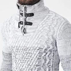 Nouveau 🔔 Pull Col Montant 5012 Noir Chiné Gris Chiné de Classic Series 🌟 -HautStyle Boutique classic series 342500 5012 LTGREY 20221007T155229 02