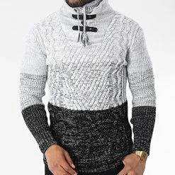 Nouveau 🔔 Pull Col Montant 5012 Noir Chiné Gris Chiné de Classic Series 🌟 -HautStyle Boutique classic series 342500 5012 LTGREY 20221007T155230 03