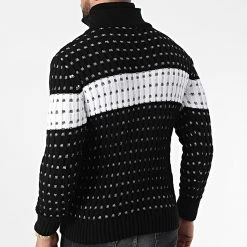 Le moins cher 🔥 Pull Col Montant 5011 Noir de Classic Series ❤️ -HautStyle Boutique classic series 342510 5011 BLACK WHITE 20221007T155725 04