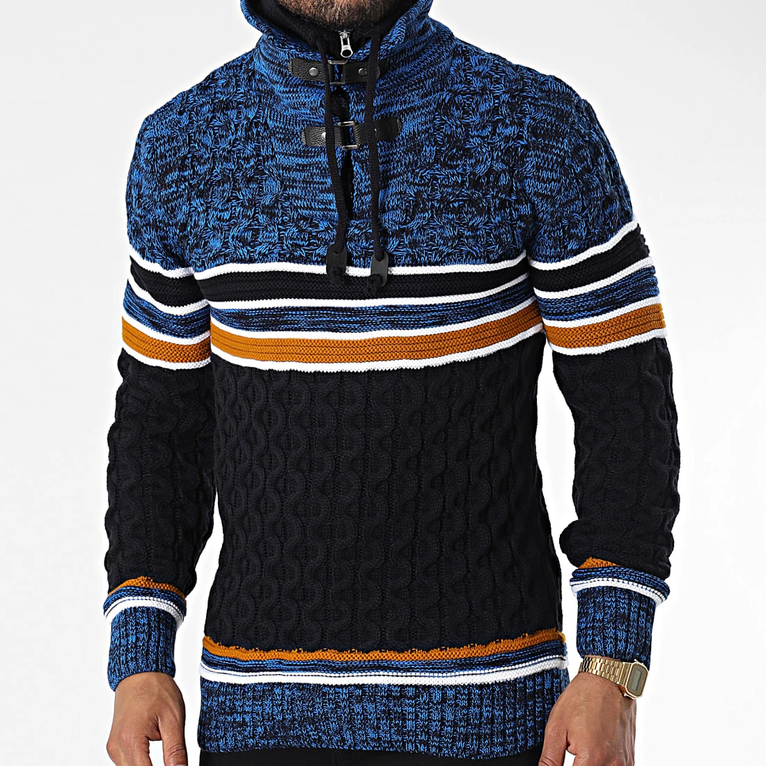 Remise 😍 Pull Col Montant 5013 Bleu Marine Bleu Chiné de Classic Series 🎁 3 Remise 😍 Pull Col Montant 5013 Bleu Marine Bleu Chiné de Classic Series 🎁