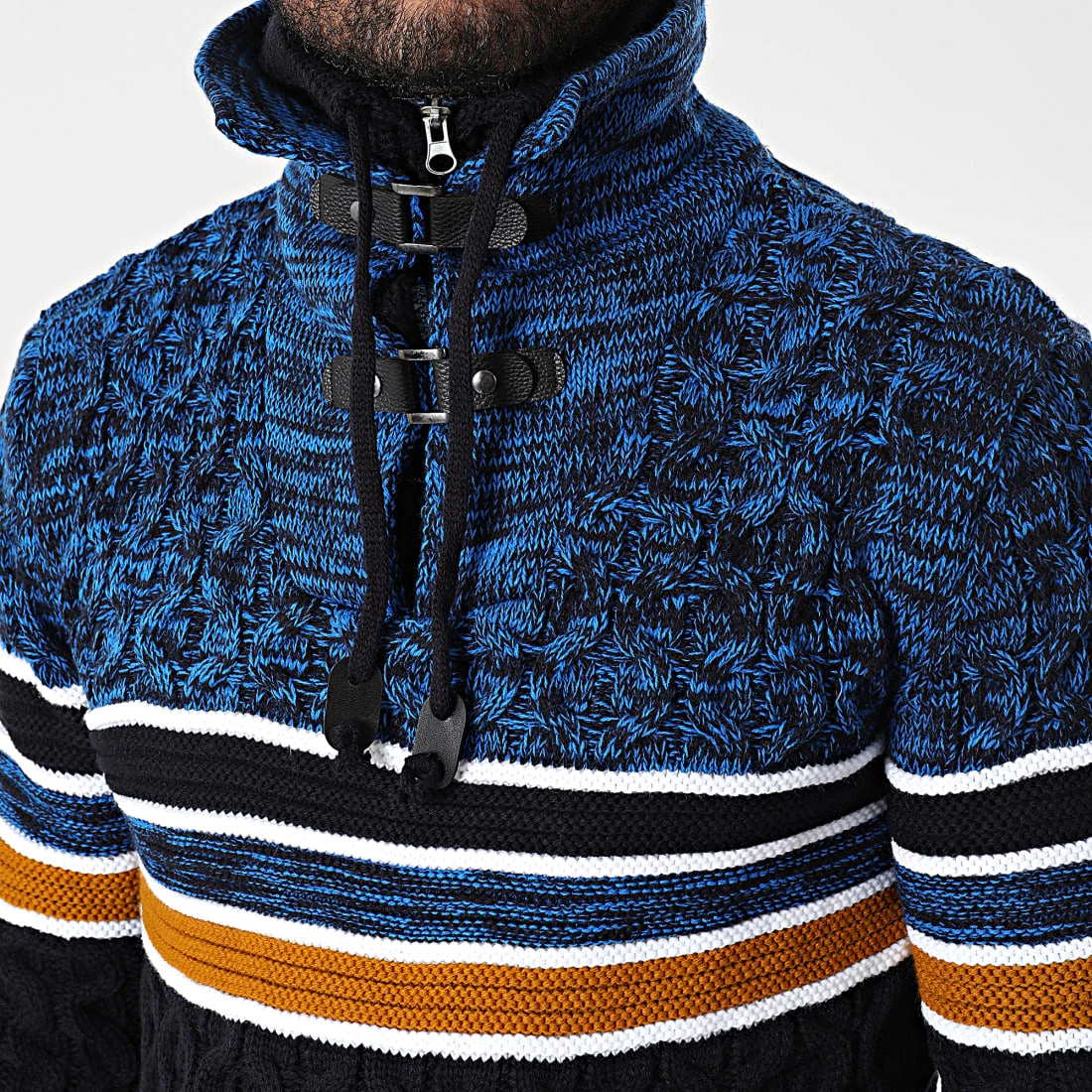 Remise 😍 Pull Col Montant 5013 Bleu Marine Bleu Chiné de Classic Series 🎁 4 Remise 😍 Pull Col Montant 5013 Bleu Marine Bleu Chiné de Classic Series 🎁 – Image 2