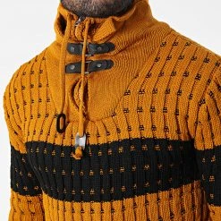 Tout neuf 🧨 Pull Col Montant 5011 Orange de Classic Series ⌛ -HautStyle Boutique classic series 342557 5011 MOUTARDE 20221007T160917 02