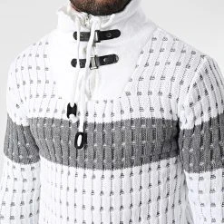 Bon marché 🛒 Pull Col Montant 5011 Beige Clair de Classic Series 🔥 -HautStyle Boutique classic series 342558 5011 WHITE GREY 20221007T155017 02