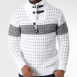 Bon marché 🛒 Pull Col Montant 5011 Beige Clair de Classic Series 🔥 -HautStyle Boutique classic series 342558 5011 WHITE GREY 20221007T155019 03