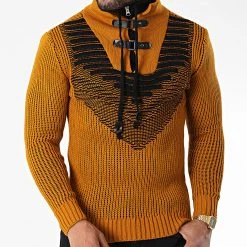 Budget ✨ Pull Col Montant 5017 Orange de Classic Series 🔥 -HautStyle Boutique classic series 342587 5017 YELLOW 20221007T160902 03