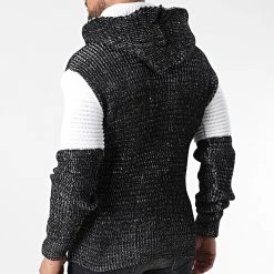 Le moins cher ✔️ Pull Capuche 5008 Noir Chiné Blanc de Classic Series ❤️ -HautStyle Boutique classic series 342598 5008 NOIR 20221007T155530 04