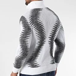 Coupon ⭐ Pull Col Montant 5018 Beige Clair Gris Anthracite Chiné de Classic Series ❤️ -HautStyle Boutique classic series 342602 5018 WHITE 20221007T155054 04