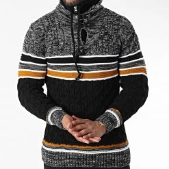 Promo ⭐ Pull Col Montant 5013 Noir Gris Chiné de Classic Series 🔥 -HautStyle Boutique classic series 342603 5013 BLACK CAMEL 20221007T161103 03