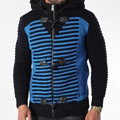 Le moins cher ✔️ Gilet Zippé Capuche 3005 Bleu Marine Bleu Clair de Classic Series ❤️ -HautStyle Boutique classic series 342660 3005 BLUE 20221007T155246 03