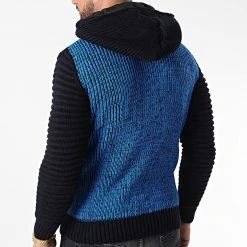 Le moins cher ✔️ Gilet Zippé Capuche 3005 Bleu Marine Bleu Clair de Classic Series ❤️ -HautStyle Boutique classic series 342660 3005 BLUE 20221007T155247 04