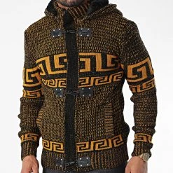 Acheter ⭐ Gilet Zippé Capuche 3014 Noir Orange de Classic Series ✨ -HautStyle Boutique classic series 342675 3014 BLACK YELLOW 20221007T155352 03