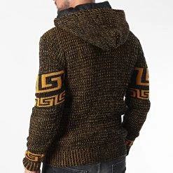 Acheter ⭐ Gilet Zippé Capuche 3014 Noir Orange de Classic Series ✨ -HautStyle Boutique classic series 342675 3014 BLACK YELLOW 20221007T155354 04