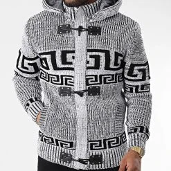 Nouveau 🧨 Gilet Zippé Capuche 3014 Blanc Noir de Classic Series ⭐ -HautStyle Boutique classic series 342676 3014 WHITE BLACK 20221007T161135 03