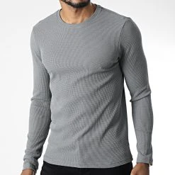 Nouveau ✔️ Tee ✨ Shirt Manches Longues 7900 Gris de Classic Series 👏