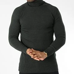 Acheter ✔️ Pull Col Roulé T3873 Vert Foncé de Classic Series ✨ -HautStyle Boutique classic series 344530 T3873 HAKI 20221020T143623 03