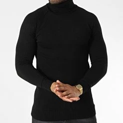 Nouveau 🎁 Pull Col Roulé T3873 Noir de Classic Series 😉