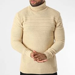 Vente flash ✔️ Pull Col Roulé T3832 Camel de Classic Series ✔️ -HautStyle Boutique classic series 345924 T3832 KREM 20221028T162219 03