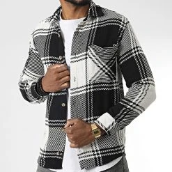Meilleur prix ⭐ Surchemise A Carreaux 7023 Noir Blanc de Classic Series ✔️ -HautStyle Boutique classic series 345928 7023 WHITE 20221031T141849 03