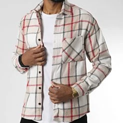 Bon marché ✔️ Surchemise A Carreaux 7037 Beige de Classic Series ⭐ -HautStyle Boutique classic series 345931 7037 BEIGE 20221031T142200 03