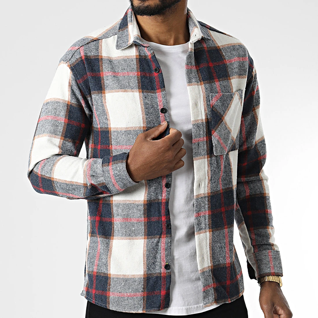 Bon marché 🤩 Surchemise A Carreaux 7037 Bleu Marine de Classic Series 🎉 3 Bon marché 🤩 Surchemise A Carreaux 7037 Bleu Marine de Classic Series 🎉