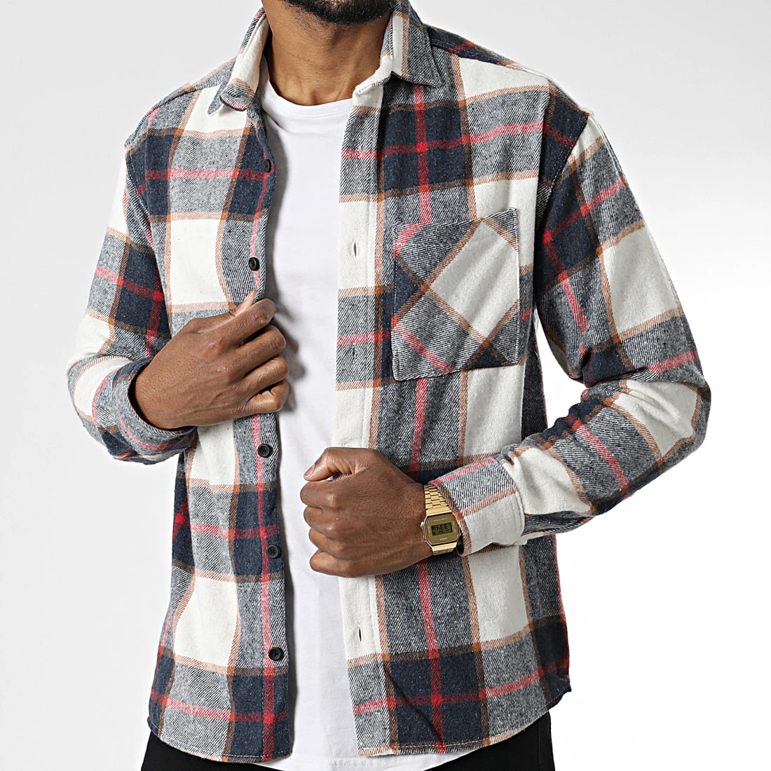 Bon marché 🤩 Surchemise A Carreaux 7037 Bleu Marine de Classic Series 🎉 5 Bon marché 🤩 Surchemise A Carreaux 7037 Bleu Marine de Classic Series 🎉 – Image 3