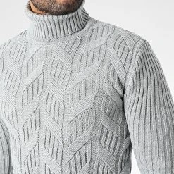 De gros 🌟 Pull Col Roulé T3843 Gris de Classic Series 🔥 -HautStyle Boutique classic series 346029 T3843 GRI 20221031T135807 02