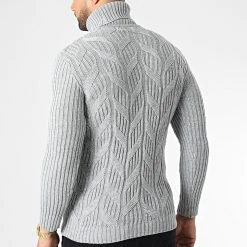 De gros 🌟 Pull Col Roulé T3843 Gris de Classic Series 🔥 -HautStyle Boutique classic series 346029 T3843 GRI 20221031T135810 04