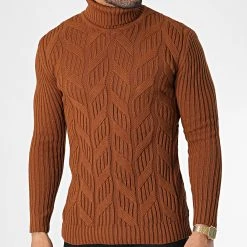 Acheter ✔️ Pull Col Roulé T3843 Marron de Classic Series ✔️ -HautStyle Boutique classic series 346031 T3843 TUTUN 20221031T135320 03