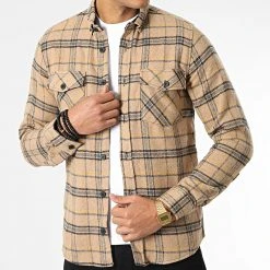 Meilleure affaire ❤️ Surchemise Carreaux Y-2242 Beige de Classic Series ⭐