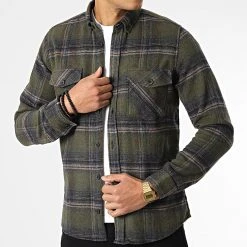 Acheter 👍 Surchemise Carreaux Y-2242 Vert Kaki de Classic Series ✨