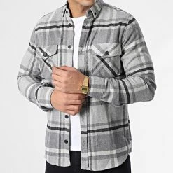 Sortie ✨ Surchemise Carreaux Y-2042 Gris Chiné de Classic Series ❤️