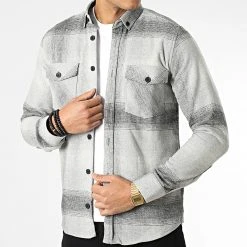 Meilleure affaire 🌟 Surchemise Carreaux Y-2042 Gris Chiné de Classic Series 🔥