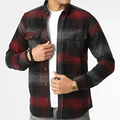 Vente flash ⭐ Surchemise Carreaux Y-2242 Noir Bordeaux de Classic Series ✔️