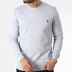 De gros ✨ Sweat Crewneck RBL6181 Gris de Classic Series 🥰 -HautStyle Boutique classic series 348604 RBL6181 GRI 20221123T161652 03