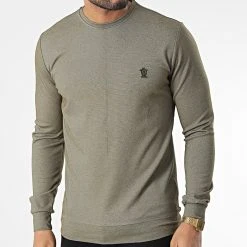 Grosses soldes ⌛ Sweat Crewneck RBL6181 Vert Kaki Chiné de Classic Series 👏 -HautStyle Boutique classic series 348605 RBL6181 HAKI 20221123T161847 03