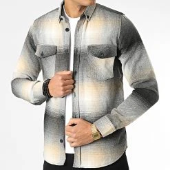 Promo ❤️ Surchemise Carreaux Y-2042 Beige Noir de Classic Series ❤️ -HautStyle Boutique classic series 348613 Y 2042 04 20221128T141114 03