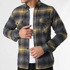 Le moins cher 🎉 Surchemise Carreaux Y-2042 Jaune Bleu Marine de Classic Series 🧨