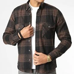 De gros 👍 Surchemise Carreaux Y-2241 Marron de Classic Series ❤️ -HautStyle Boutique classic series 348615 Y 2241 03 20221128T140905 03