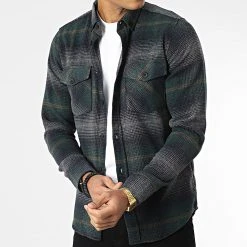 Le moins cher ⌛ Surchemise Carreaux Y-2042 Vert Bleu Marine de Classic Series 👍